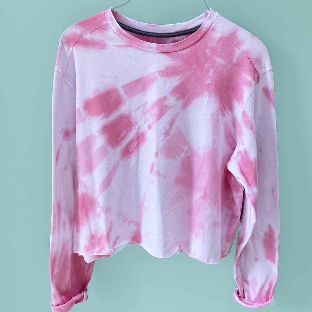 Pink Tie Dye Cropped Longsleeve